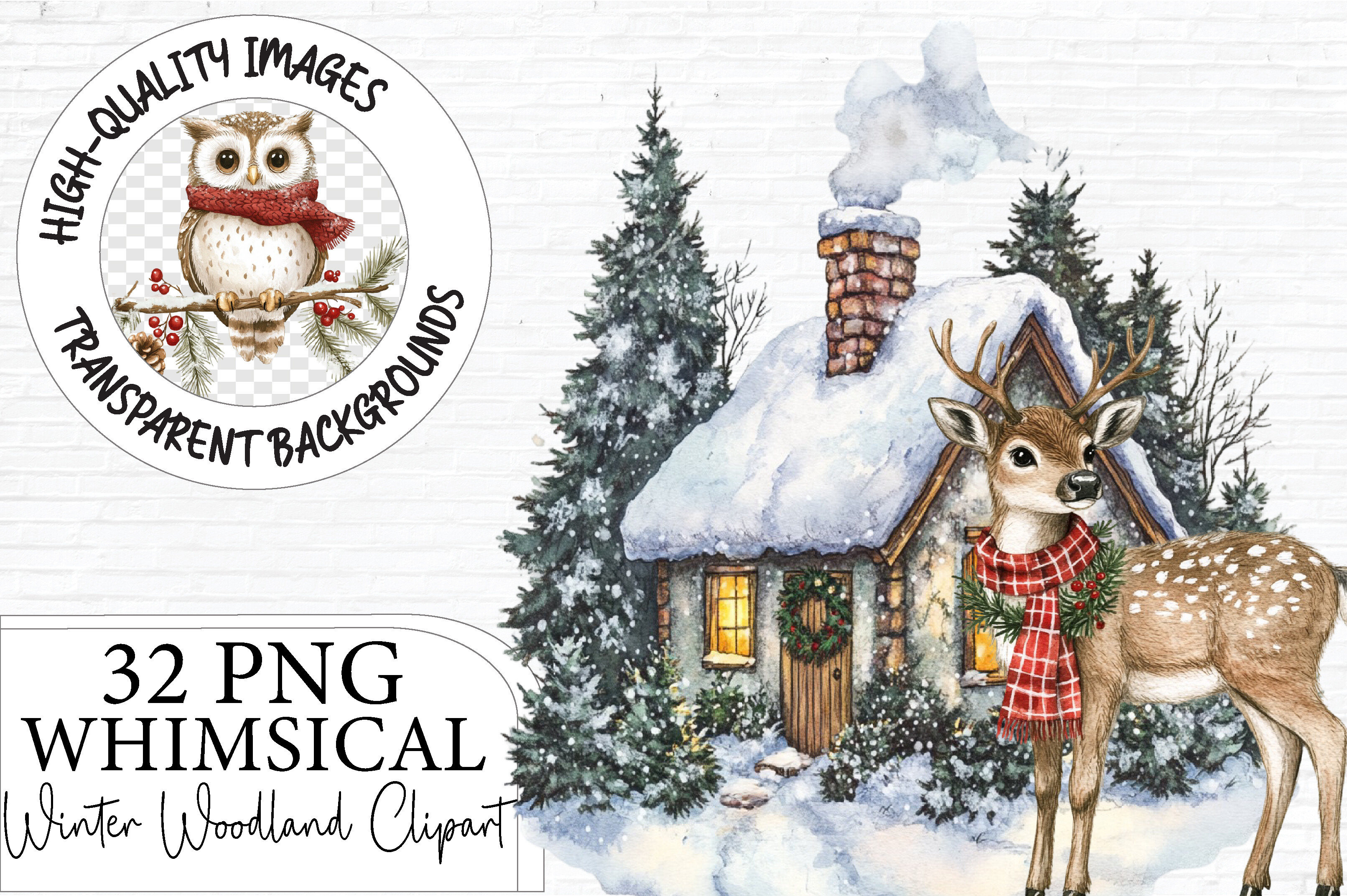 Winter Woodland Clipart Bundle