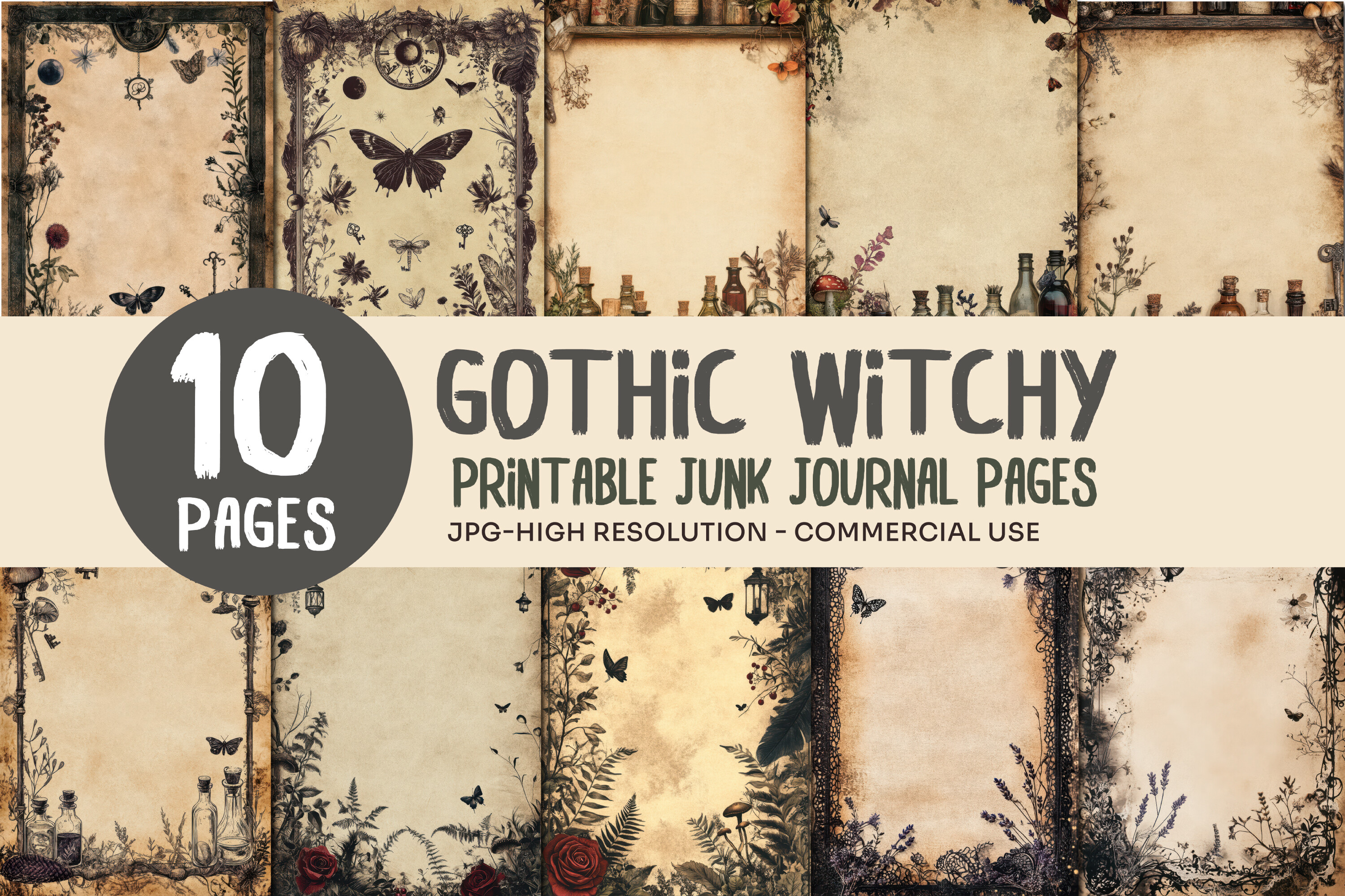 Witchy Apothecary Junk Journal Pages