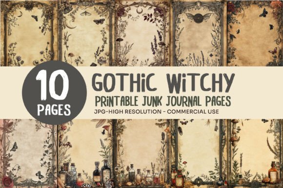 Witchy Botanical Junk Journal Pages