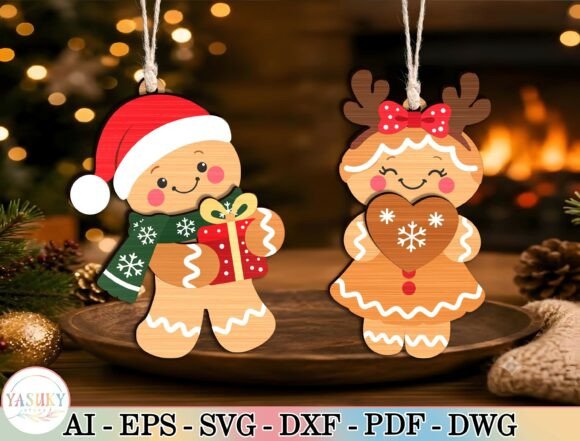 Xmas Gingerbread Ornament SVG Bundle