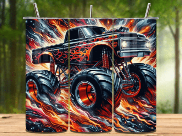 Monster Truck 20oz Tumbler Wrap Png