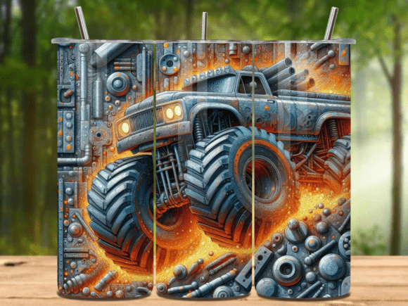 Monster Truck 20oz Tumbler Wrap Png