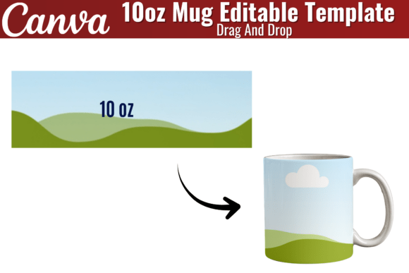 10 Oz Mug Wrap Canva Frame Template