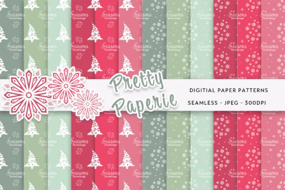 12 Christmas Digital Paper Backgrounds