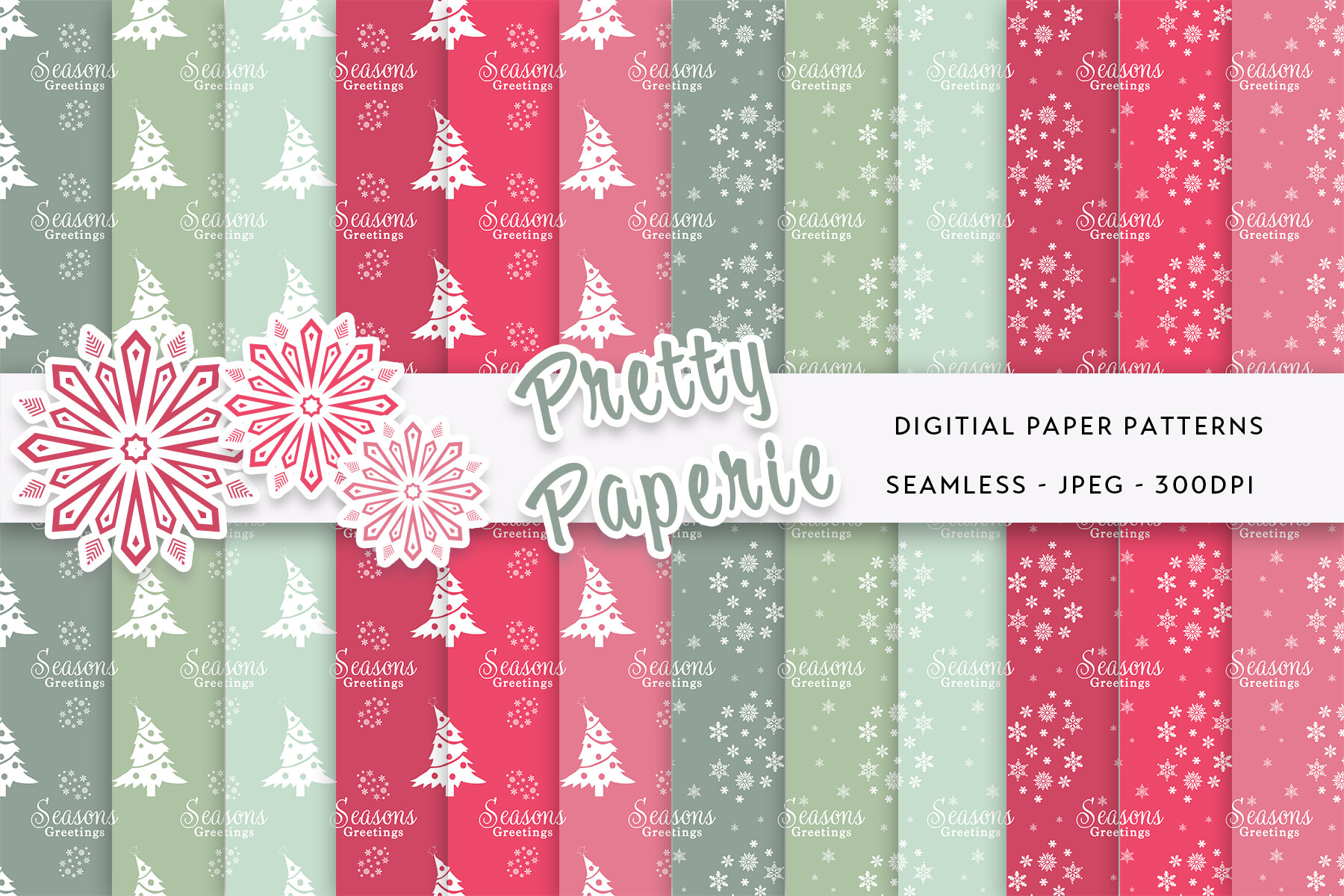 12 Christmas Digital Paper Backgrounds