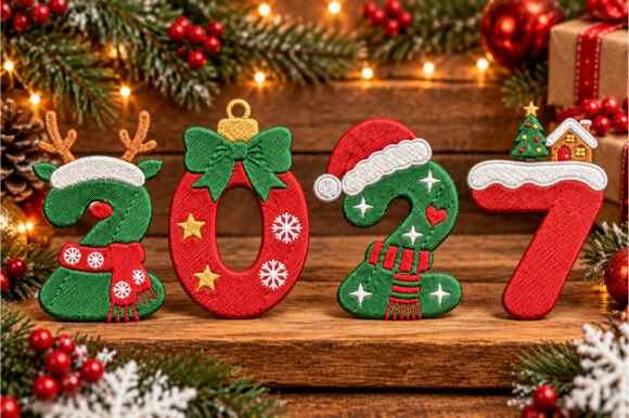 2027 Christmas Number Embroidery