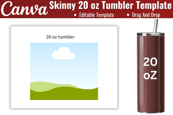 30oz Tapered Tumbler Canva Template,