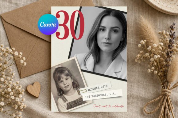 30th Birthday Invitation Template Canva