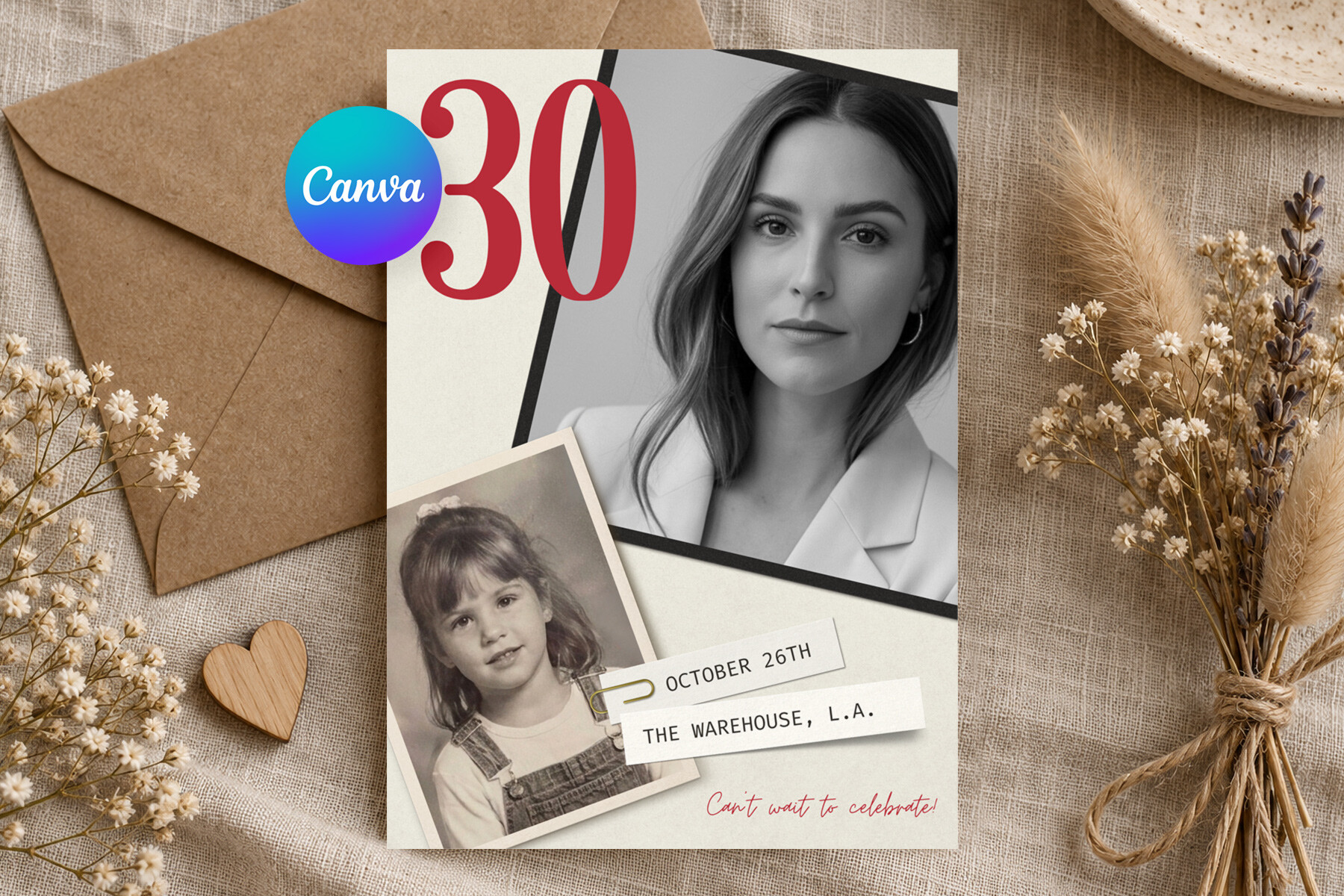 30th Birthday Invitation Template Canva