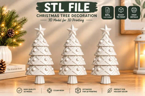 3D Ribbed Christmas Ornament STL File - Set of 2 Printable Holiday Decor - Image 19