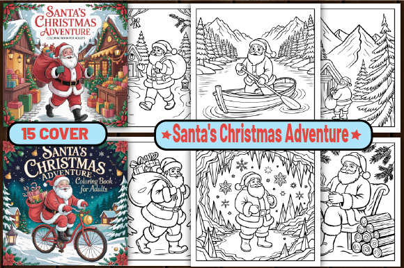 70 Santa Christmas Adventure Color Page