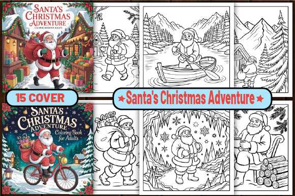 70 Santa Christmas Adventure Color Page