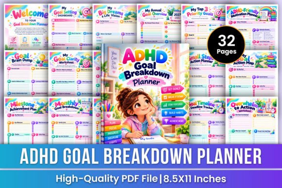 ADHD Goal Breakdown Planner | Goal