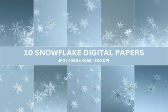 Airy Snowflake Digital Paper
