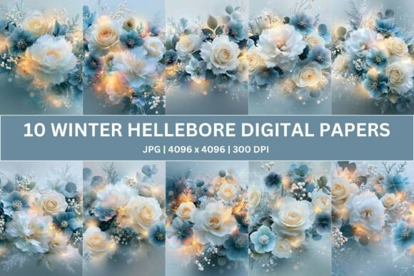 Amberglow Hellebore Digital Paper