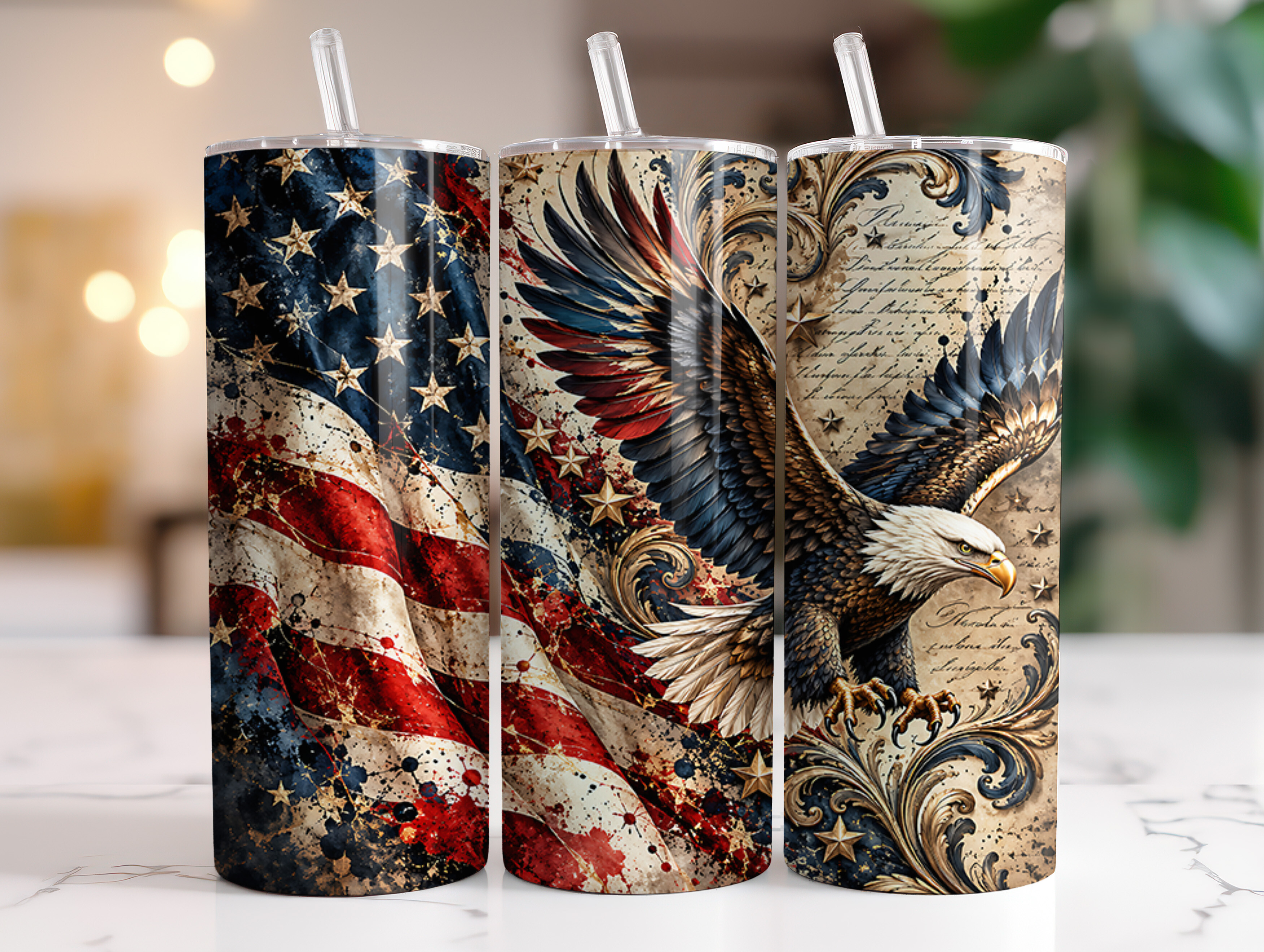 American Eagle Patriotic Tumbler Wrap