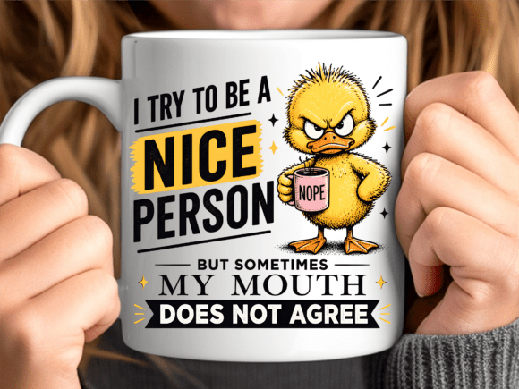 Angry Duck Funny Sarcastic Mug Wrap