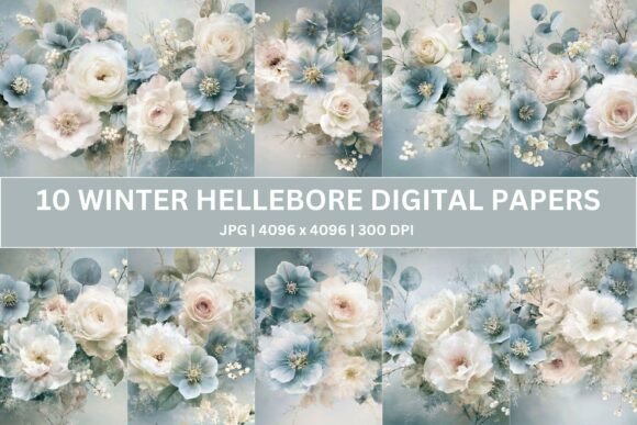 Antique Hellebore Digital Paper
