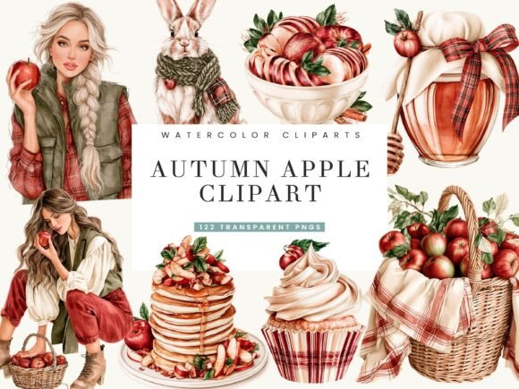 Autumn Apple Clipart Bundle