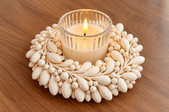 Botanical Christmas Wreath STL – 3D Printable Holiday Wall Decor - Image 2