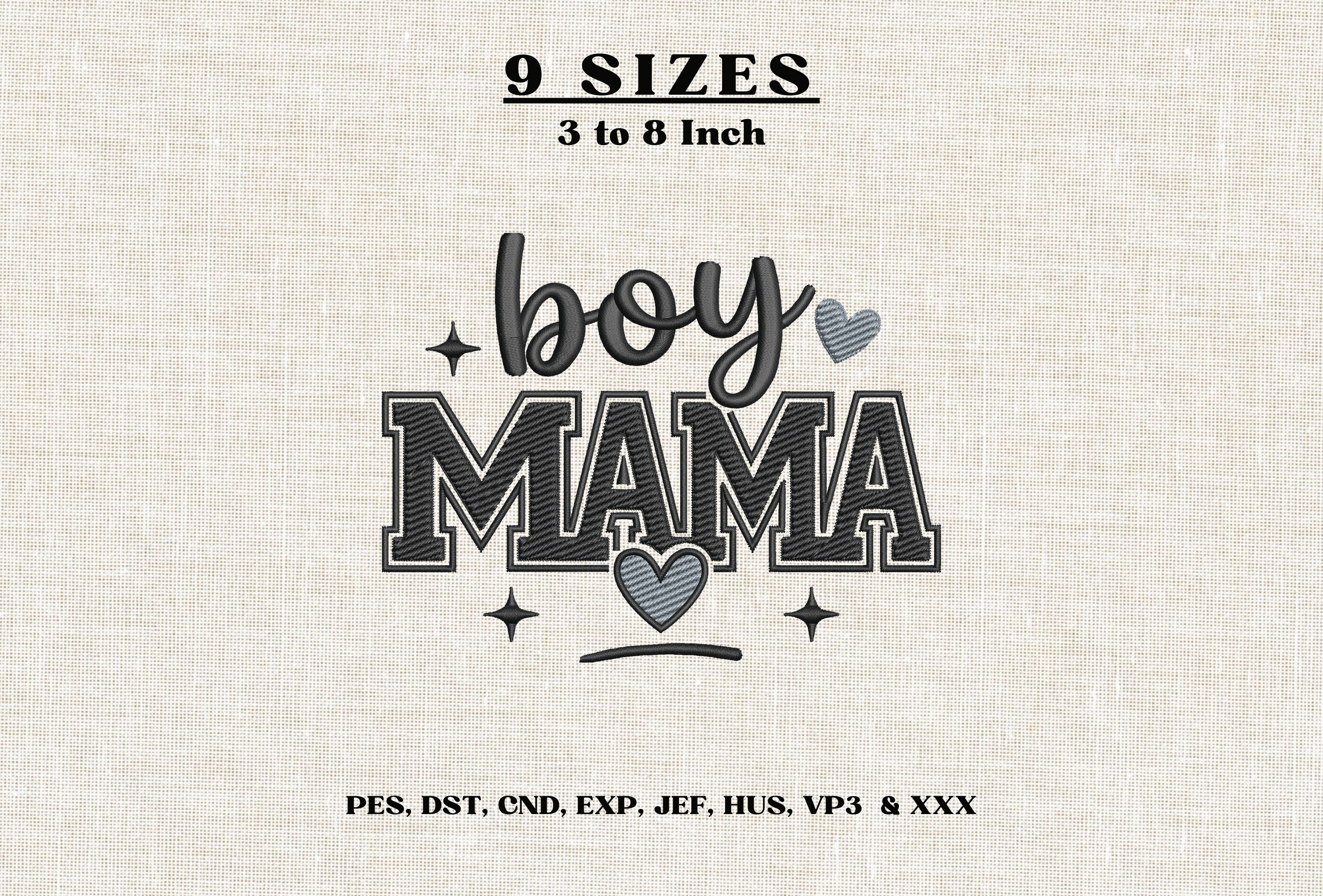 Boy Mama Embroidery Design Mama of Boy