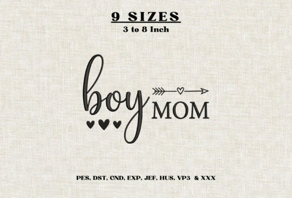 Boy Mom Embroidery Design Mama of Boys