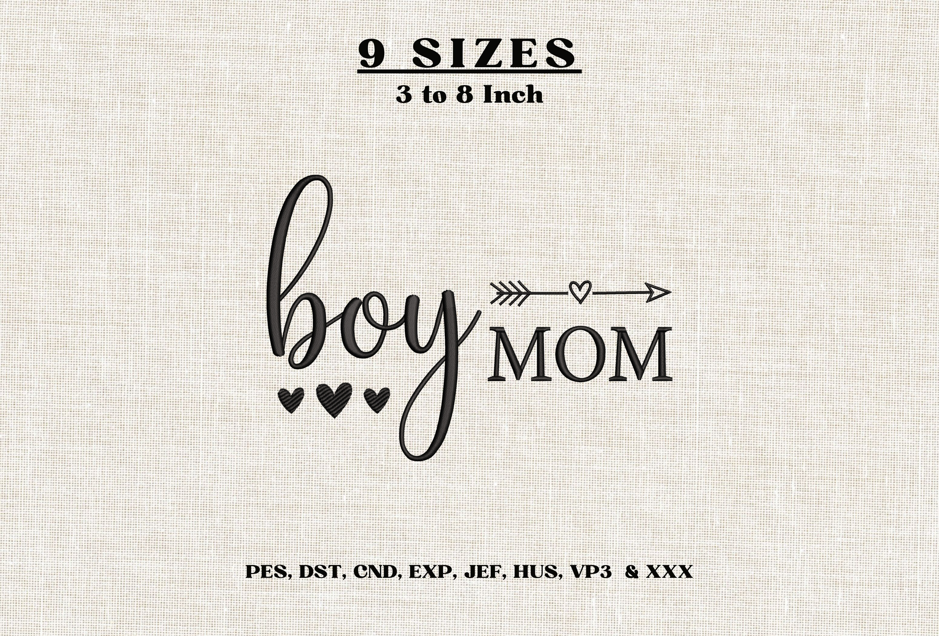 Boy Mom Embroidery Design Mama of Boys