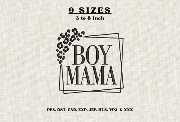 Boy Mom Heart Embroidery Design Mama DST