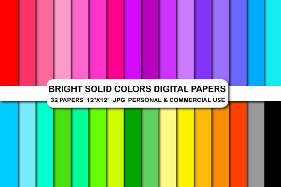 Bright Solid Colors Digital Papers Pack