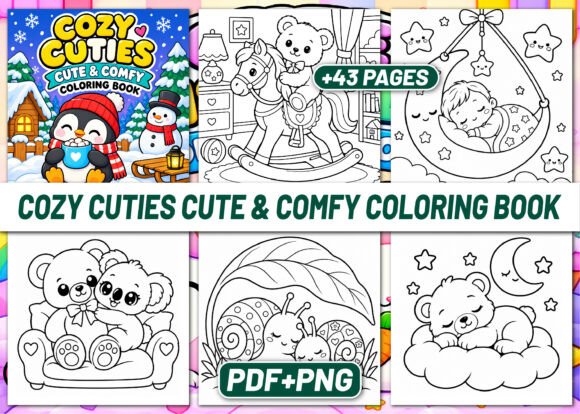 COZY CUTIES CUTE and COMFY COLORING BOOK
