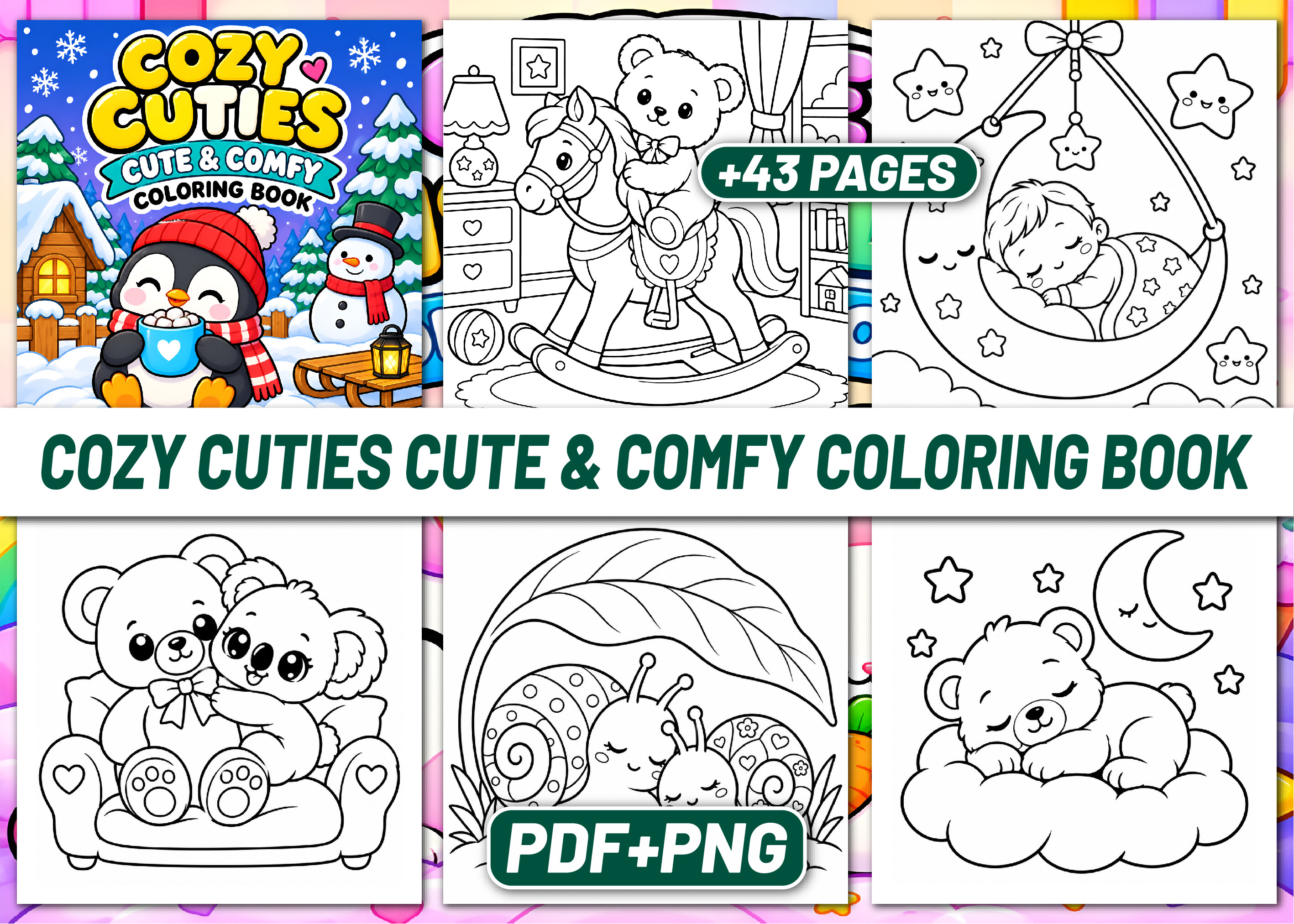 COZY CUTIES CUTE and COMFY COLORING BOOK