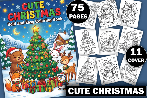 CUTE CHRISTMAS COLORING BOOK for KIDS