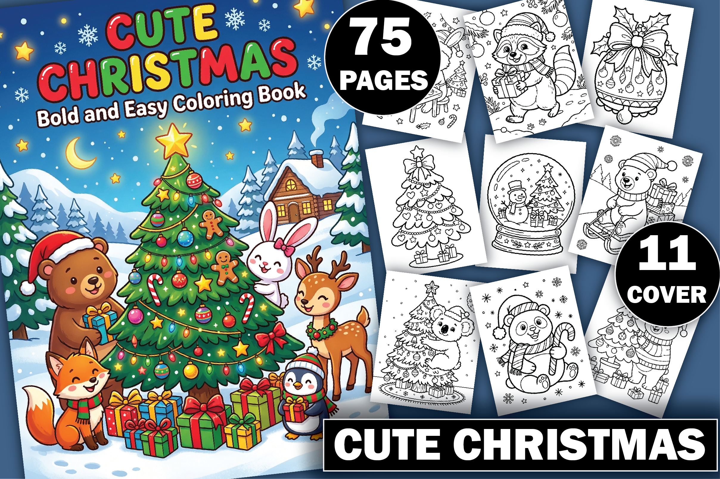 CUTE CHRISTMAS COLORING BOOK for KIDS