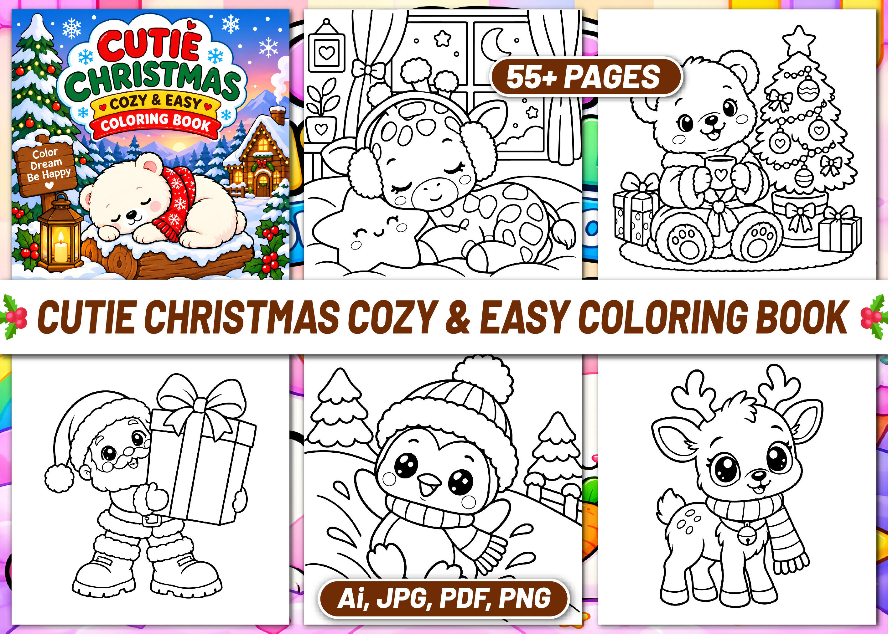 CUTIE CHRISTMAS COZY EASY COLORING BOOK