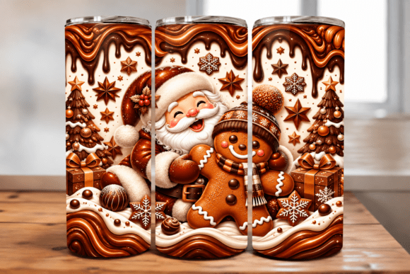 Chocolate Claus Gingerbread Tumbler Wrap