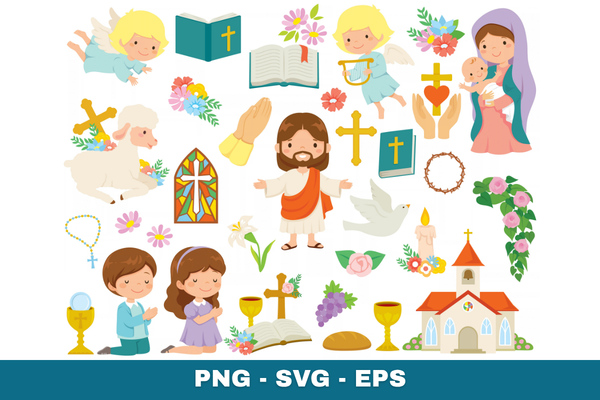 Christian SVG Clipart Bundle Set