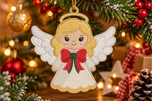 Christmas Angel Embroidery Design