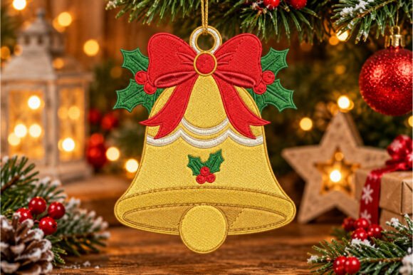 Christmas Bell Embroidery Design