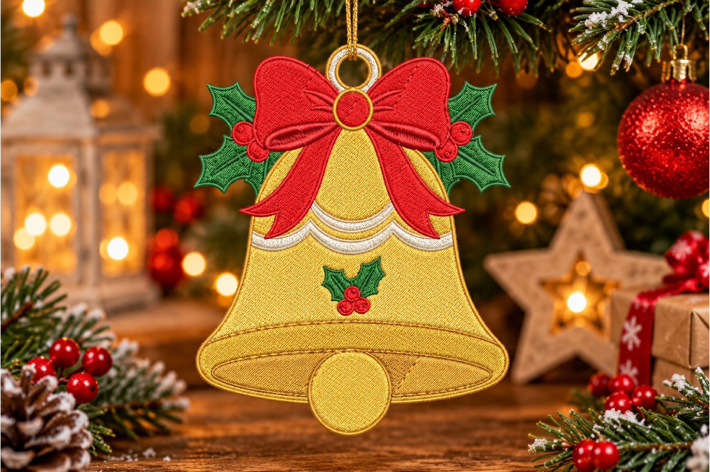Christmas Bell Embroidery Design