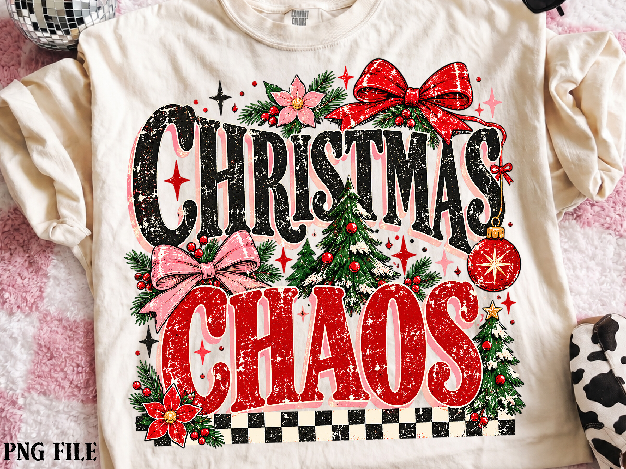 Christmas Chaos Joy Cheetah Sublimation