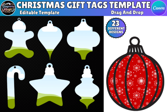 Christmas Customizable Tag CanvaTemplate