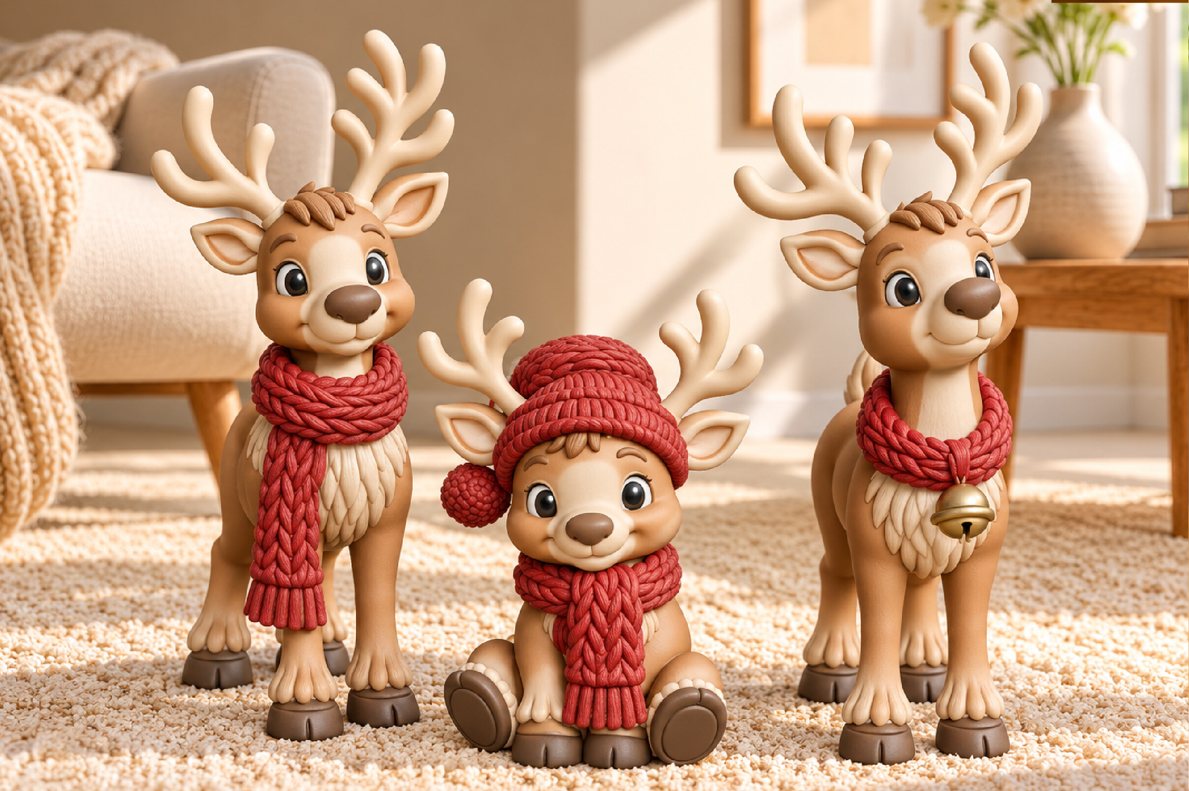 Christmas Deer Figurine 3D Print STL – Festive Holiday Decor Model - Image 5
