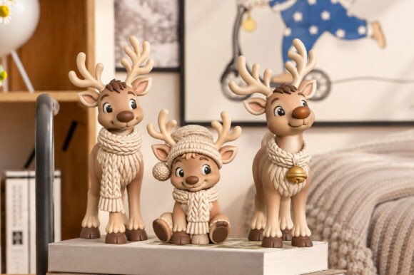 Christmas Deer Figurine 3D Print STL – Festive Holiday Decor Model - Image 2