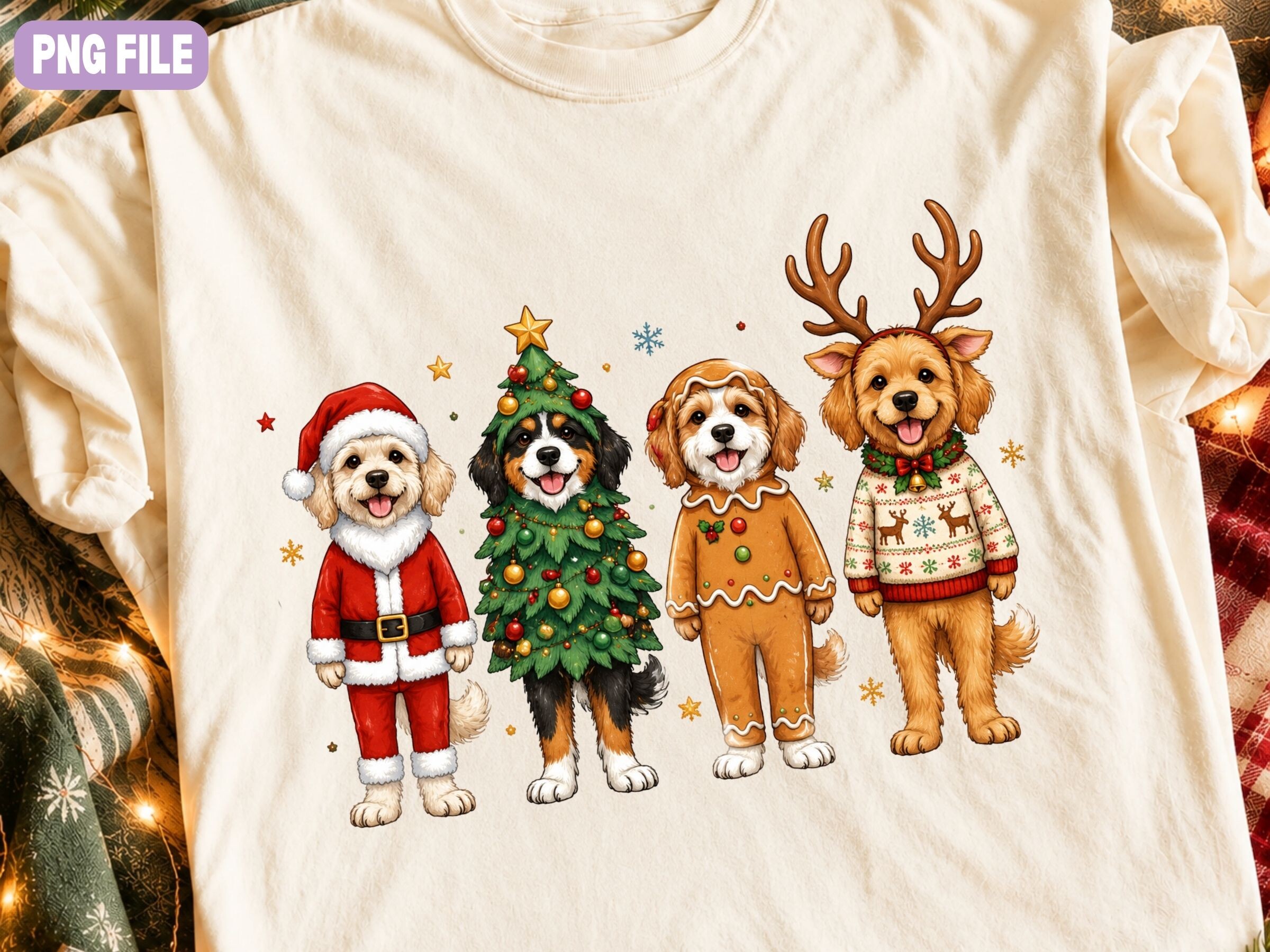 Christmas Dogs PNG, Cute Holiday Pet