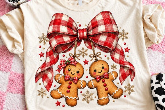 Christmas Gingerbread Couple – Red Plaid