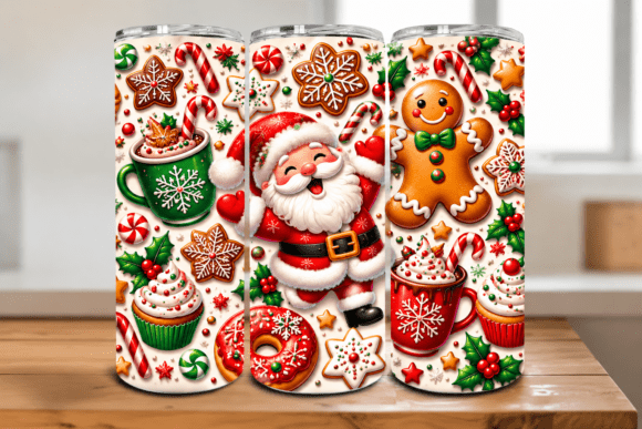 Christmas Gingerbread Santa Tumbler Wrap