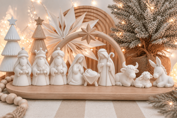 Christmas Nativity Scene STL Set – 3D Printable Figurines with Mary, Joseph & Wise Men - Image 2