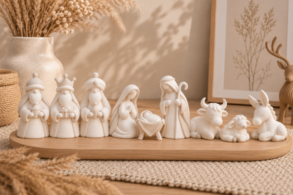 Christmas Nativity Scene STL Set – 3D Printable Figurines with Mary, Joseph & Wise Men - Image 3