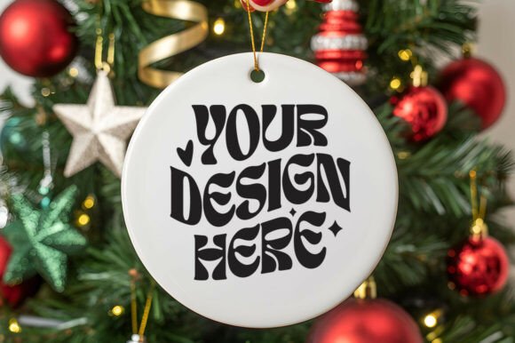 Christmas Round Ornament Mockup