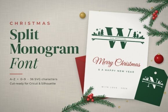 Christmas Split Monogram